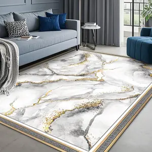 Marble Pattern Floor Mat, 1 Count Non-slip Washable Floor Carpet, Decorative Area Rug for Home Living Room Bedroom Hotel Dormitory