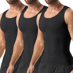 1/2/3/4 Pack Menswear Men Compression Shirt Tummy Control Body Shaper Vest Shapewear Breathable Lightweight Workout Tank Tops Stretchy  Soft Suit Fabric Formal