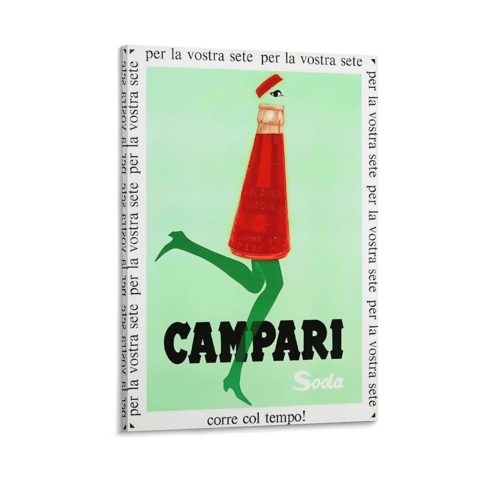 Retro Campari Soda Posters, Red Alcohol Advertising Art for Bar And Restaurant Decor, Perfect Gift for Her Or Club Owners Canvas Poster Bedroom Decor Sports Landscape Office Room Decor Gift Frames Ornaments Decoration Photo Wall Artistic Print Frame-Style