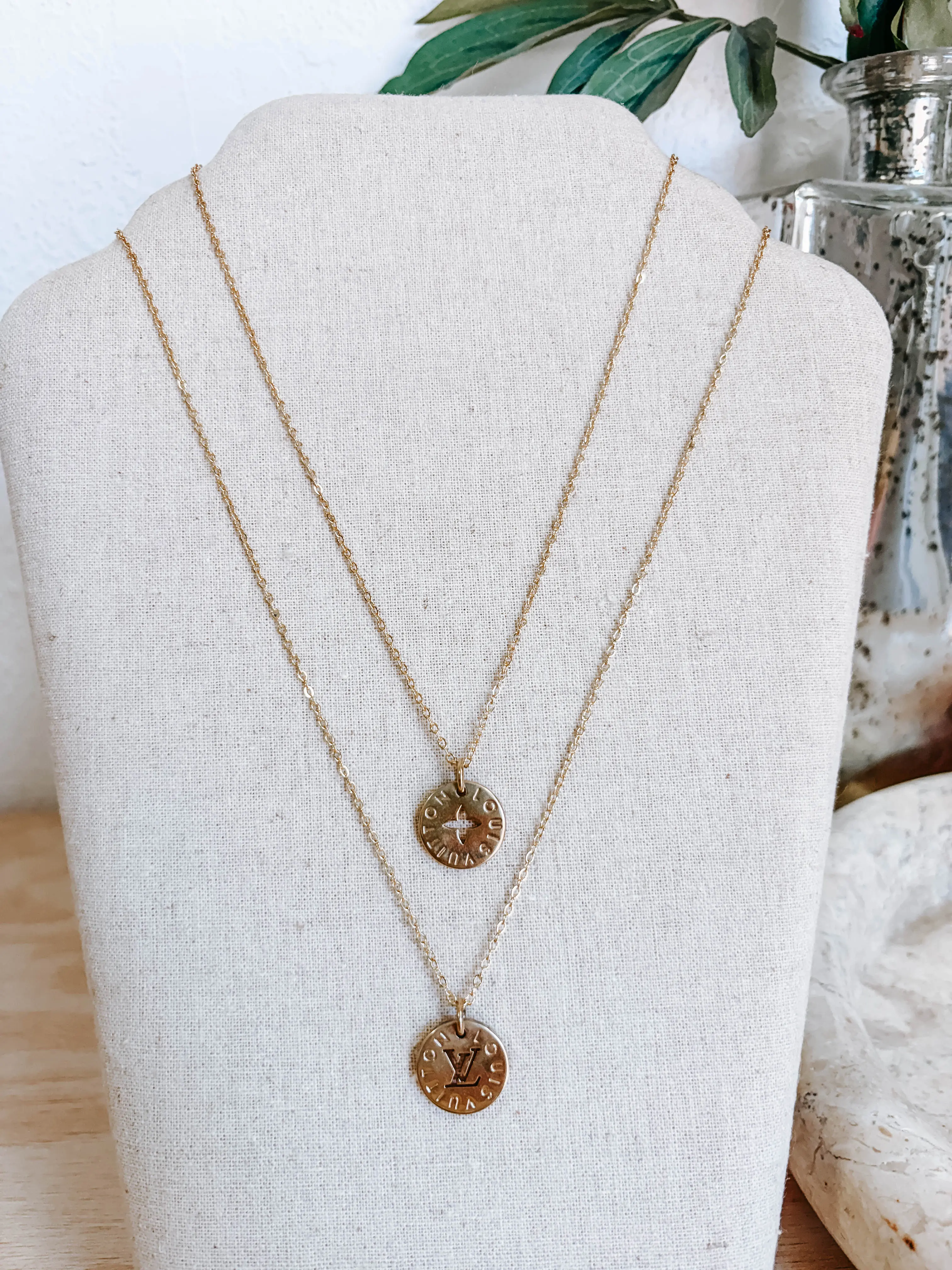 Pre-owned Upcycled Louis Vuitton Round Charm Necklaces *Final Sale*