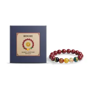 Cinnabar Gold Bracelet | Attract Wealth & Luck | Unisex Minimalist Fashion Holiday Gift Trendy Stack Bangle