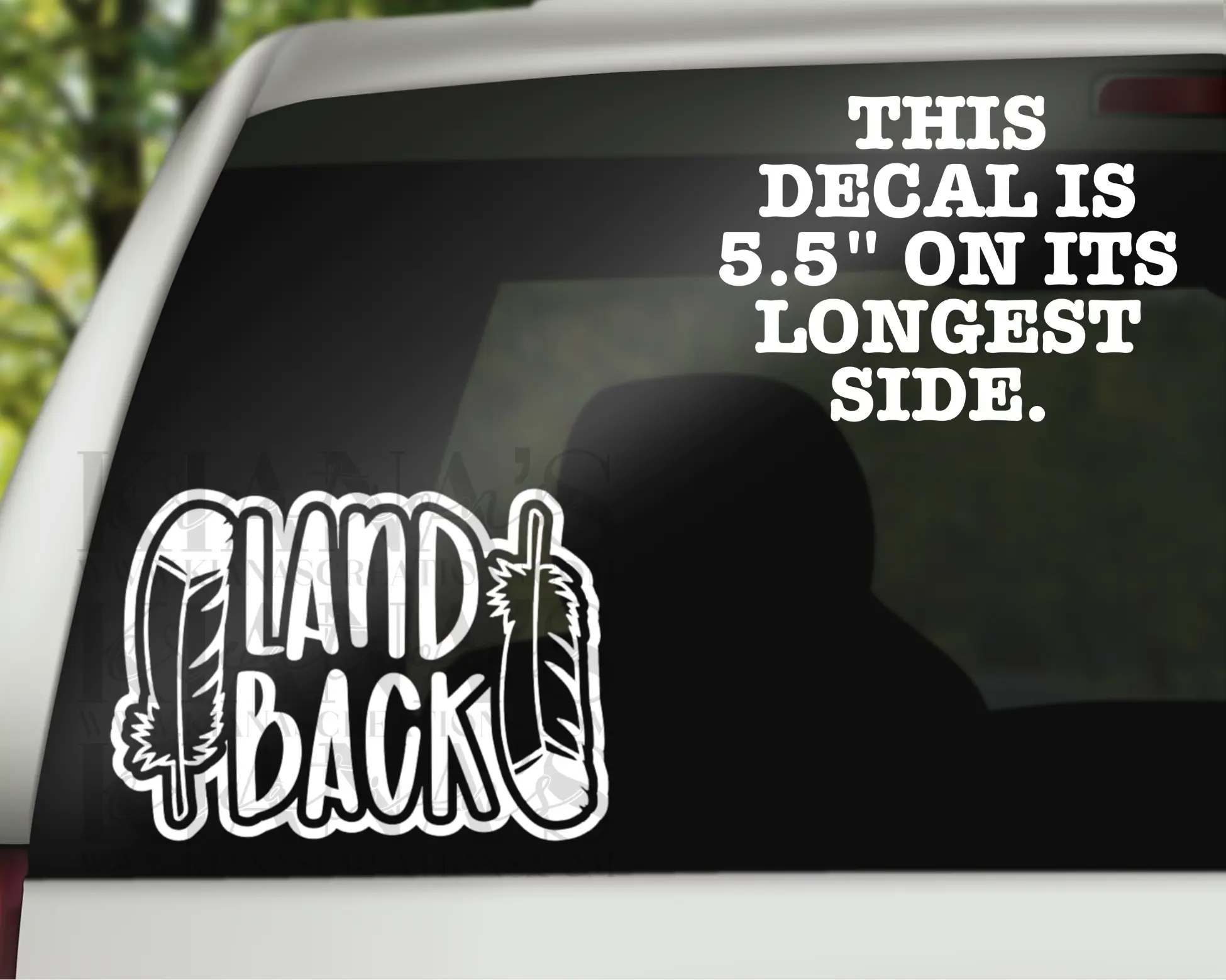 Land Back Permanent Vinyl Decal - Native American Made