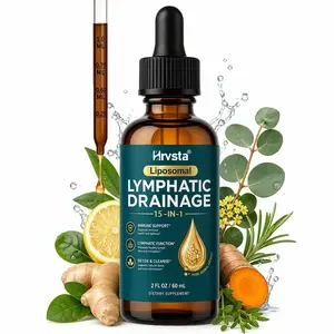 15-in-1 Liposomal Lymphatic Drainage Support — Organic Liquid Dietary Supplement (with Burdock Root, Echinacea, Elderberry, Calendula, and Cleavers) — Promotes Lymphatic Health — 2 fl oz
