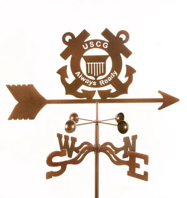 EZ Vane EZ1704-GR Coast Guard Weathervane with Garden Mount, 3 Protective Coatings, 70" H x 21" W x 9" L, EWNS Directional, Easily Installs