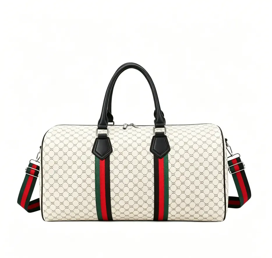 Factory Direct Large Capacity Duffle Bag for Women, Stylish Classic Pattern Weekender Travel Bag, Durable Waterproof Gym Bag with Adjustable Shoulder Strap, Carry On Compliant Overnight Bag for Travel, Fitness, Commute, Weekend Getaway