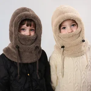 Winter Balaclava & Neck Warmer Hat – Windproof Thermal Full Face Mask with Detachable Hood Collar, Soft Fleece for Kids Ages 3–10, Ideal for Skiing, Snow, Outdoor Winter Sports & Daily Wear