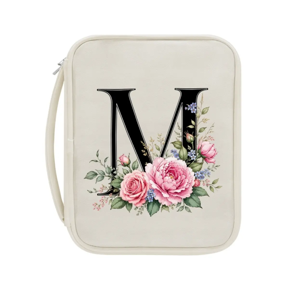 Durable Bible Case 11.81*9.06*1.97 Floral for Men Women Church Members - Multi Pocket Storage for Pens Highlighters Notes - Must-Have for Bible Study Sunday Worship Travel Home Group Fellowship