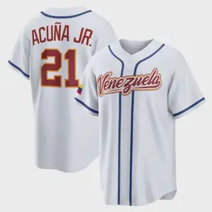 Ronald Acuña Jr. Jersey,Venezuela 2026 World Baseball Classic, Royal Limited Stitched Shirt Unisex Baseball Jersey Shirt, Lightweight Sportwear