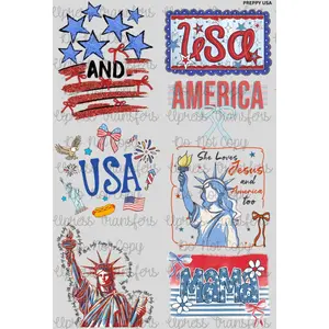 Preppy USA Mini DTF Transfer Gang Sheet 24.5" wide x 36" long Direct To Film