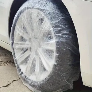10 disposable plastic tire protectors for cars, anti-dog urine spray paint maintenance and transparent bag wheel hub