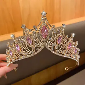 1 pcs Bridal Tiara Headband Baroque Luxury Alloy Crown for Wedding Princess Forest Fairy Party