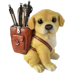 Cute  Pen Holder for Desk Labrador Retriever Gifts for Men Women and   Pen Pencil Holder Cup Funny Desktop Organizer for Home Office School Desk Decor (lemon-yellow)