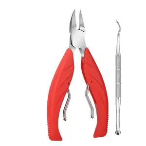 Cuticle Trimmer, Podiatrist Toenail Clippers 2pcs,Professional Thick Ingrown Toe Nail Clipper Pedicure Toenail Cutter Curved Grooming Tool Nail Manicure Cuticle Scissors Cuticle Nippers