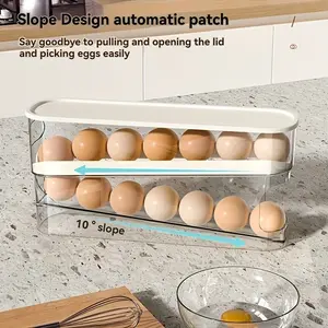 Double Layer Egg Storage Box, Space-Saving Organizer, Transparent, Stackable Design, Refrigerator Egg Rack, Efficient Kitchen Storage Solution