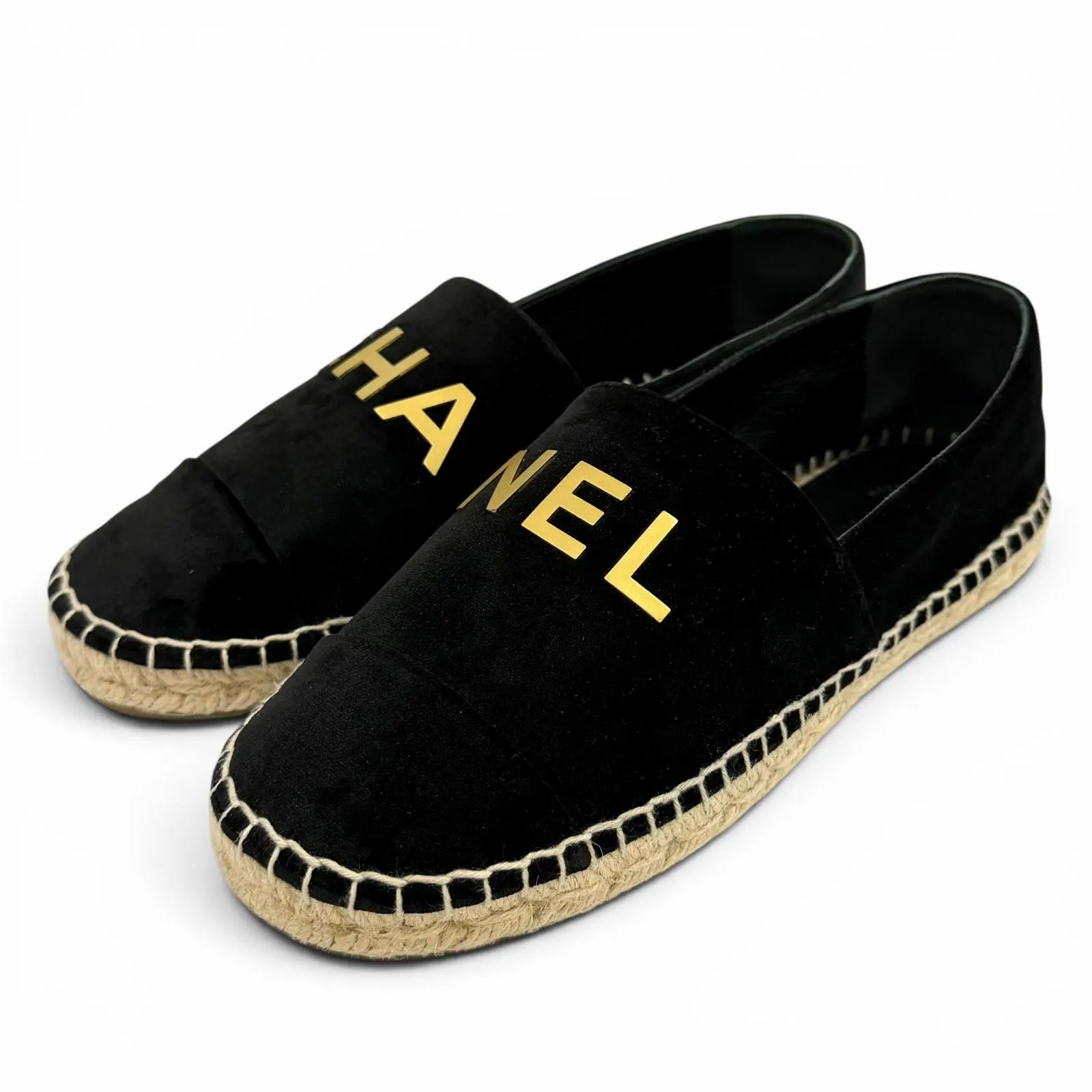 Pre-owned CHANEL Velvet Small Leather Goods Velour Slip On Sneakers