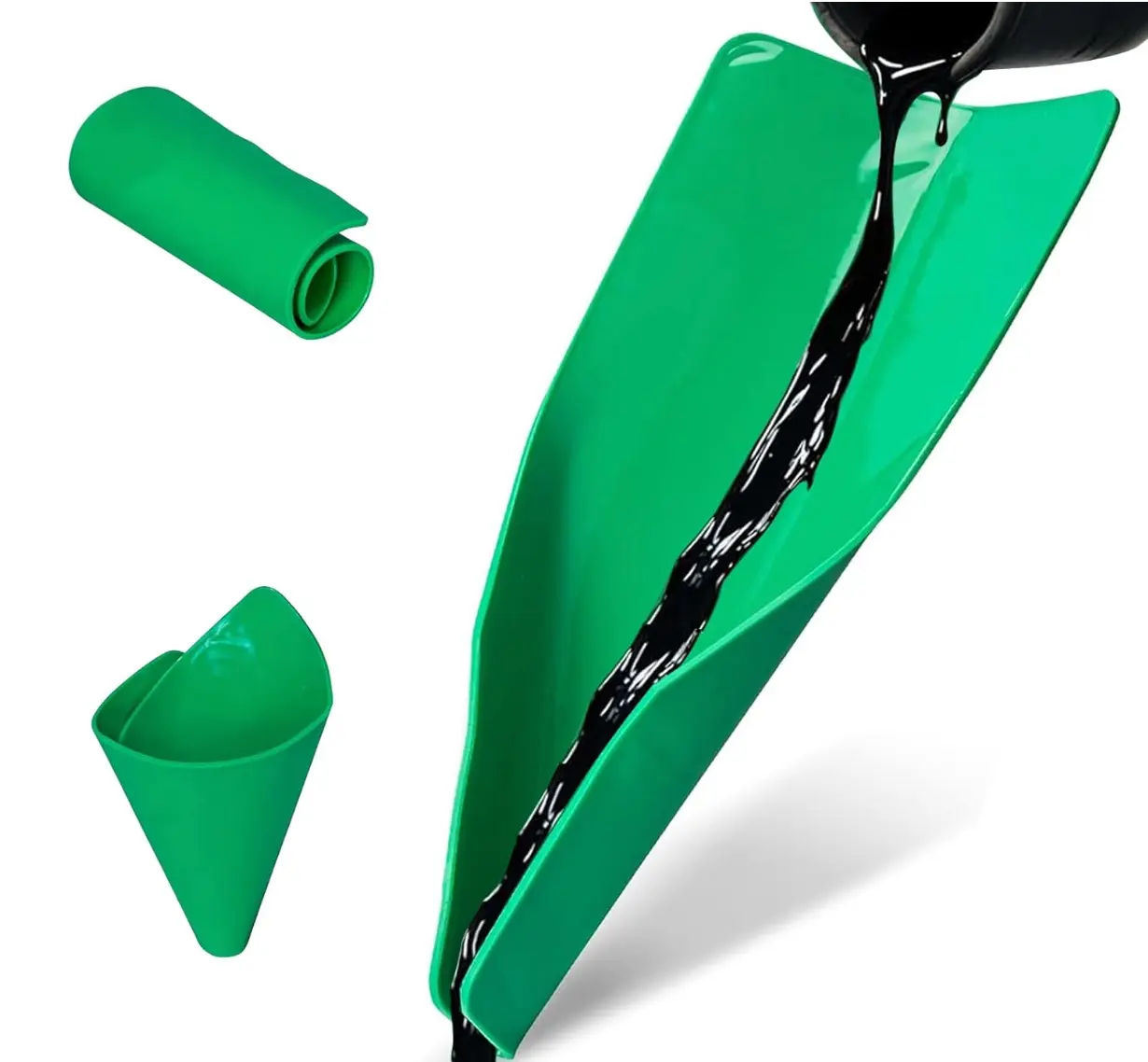 Reused Flexible Foldable Oil Funnel, Multi-Purpose Form a Funnels for Automotive Use, Easy to Clean Small Wide Mouth Funnel for Oil Drain