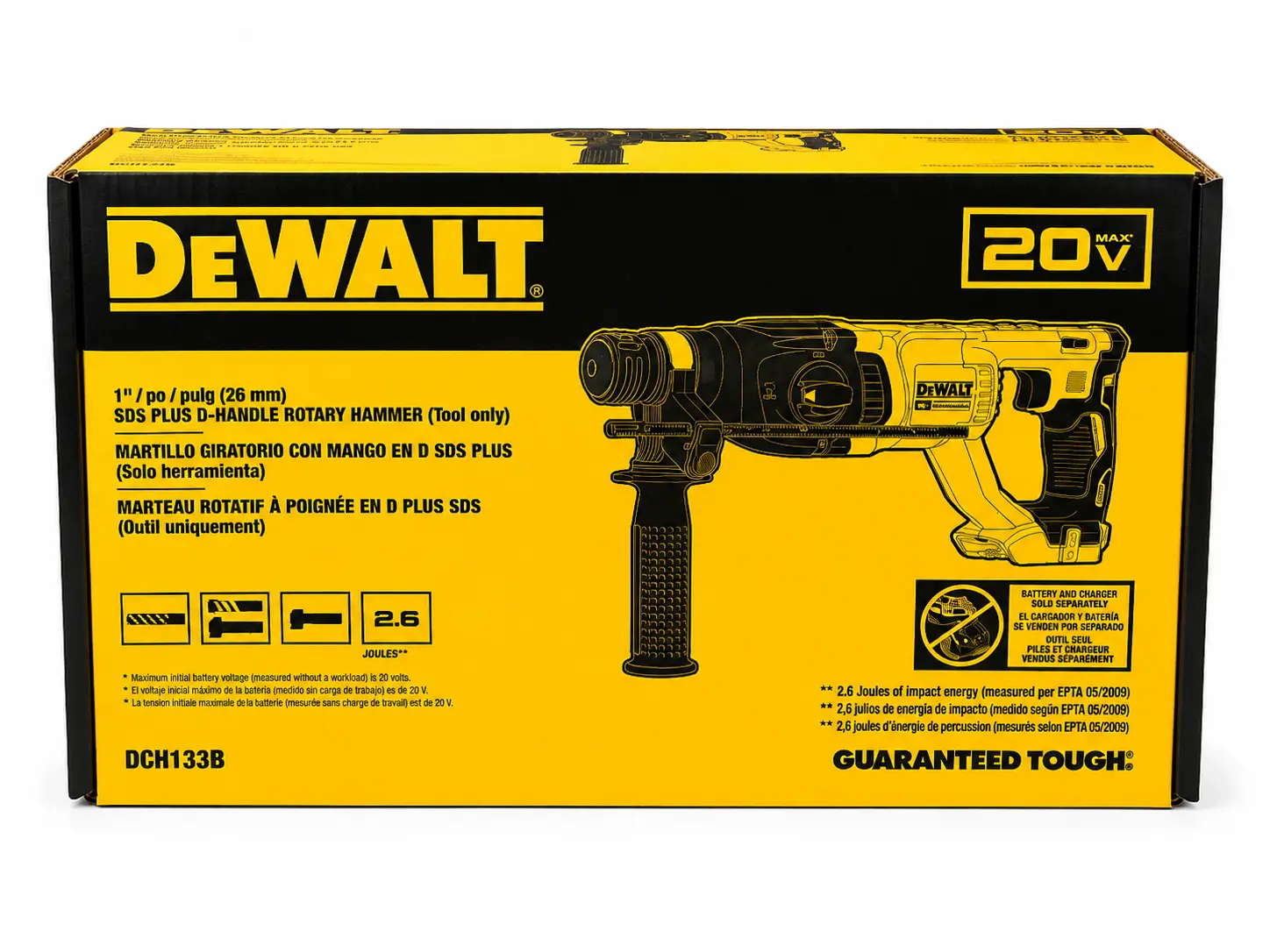 DEWALT DCH133B 20V MAX XR Brushless SDS Plus Rotary Hammer, 1” Tool Only
