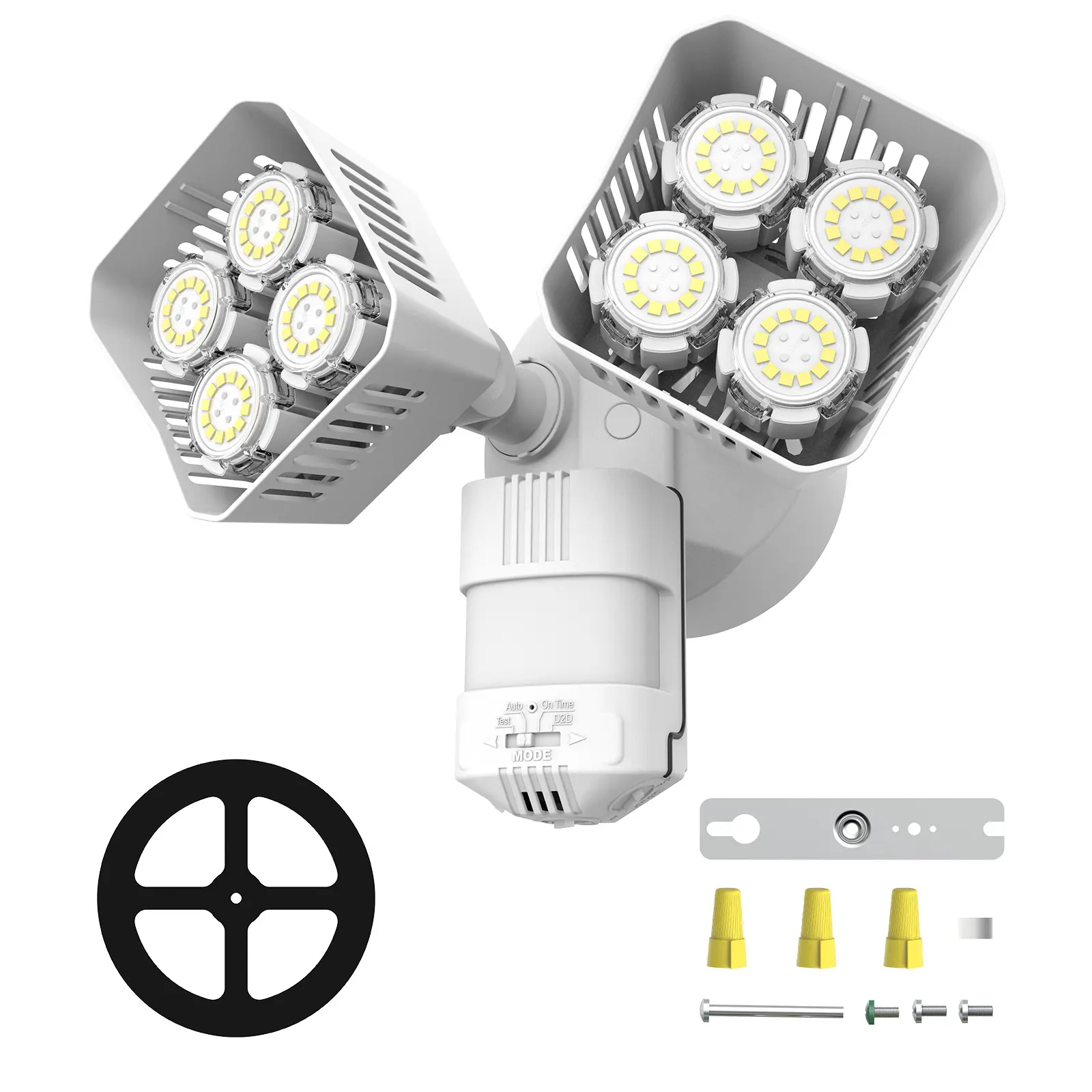 SANSI Super Bright 54W 7000LM LED Security Light Motion Sensor Dusk to Dawn Flood Lights, 50,000 Hrs Lifespan Security Light, 700W Equiv 5000K for Yard Garage, White, Hardwired