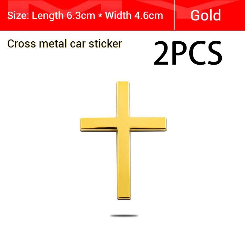 2/4 PCS – 3D Metal Cross Decals – Scratch-Concealing, Personalized Decorative Side Emblems