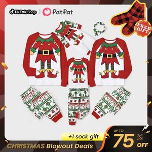 PatPat Christmas Pajamas Soft & Stretchy Family Matching  Long Sleeve Sets Playful Circus Patterned Sleepwear for Women Men Couples Adult Kids,Cute Pajama,Cozy Pajamas ,Flame Resistant,autumntok,wintertok,BFCM Early Bird