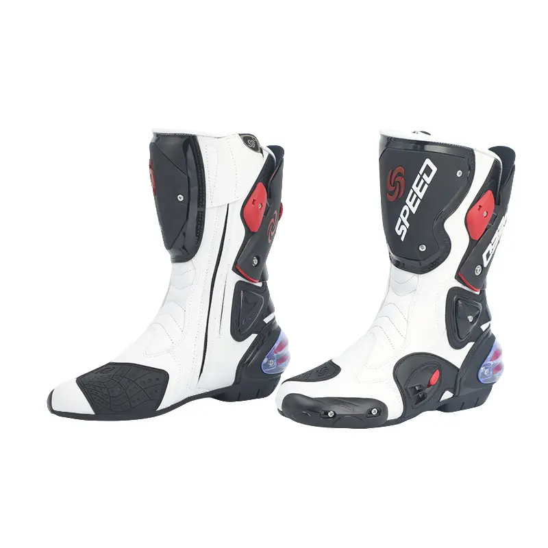 Unisex Leather Motorcycle Shoe-Boots, Breathable Ankle Protection, Non-Slip Sole, Off-Road Motocross & Daily Commute Riding Footwear for Riders
