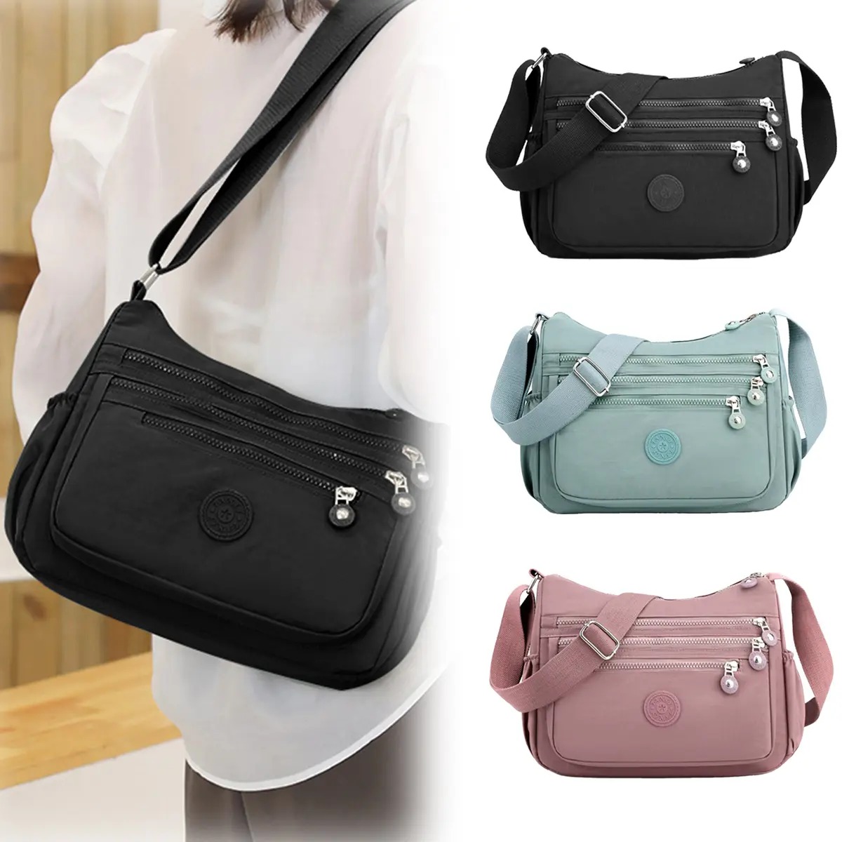 Women's Crossbody Purse Shoulder Bag - Waterproof, Lightweight Multi-Pockets Messenger Handbag for Daily Use (Multiple Colors), Crossbody Bags For Women