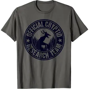 Official Cryptid Research Team Wendigo Retro Cryptozoology T-Shirt Casual Tops Streetwear Classic Vintage Basics Street Unisex T-shirts Size S-5XL