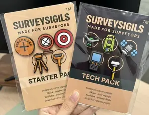 SurveySigils Tech Pack Footwear Shoe - Soft PVC TPR Rubber Waterproof Charm Set for Surveyors Land Survey Engineering Mapping Professionals