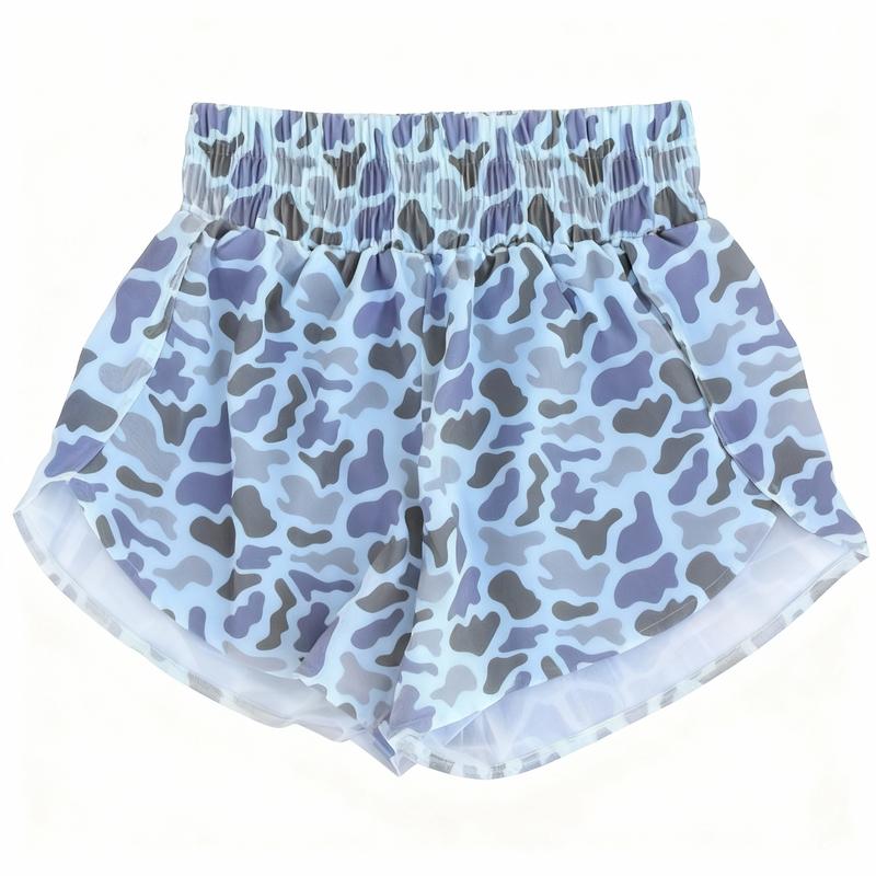 Y2K Street Camo Shorts Women's High-Waisted Athletic Shorts 90s-Style Relaxed Casual Shorts Elastic Waistband Design