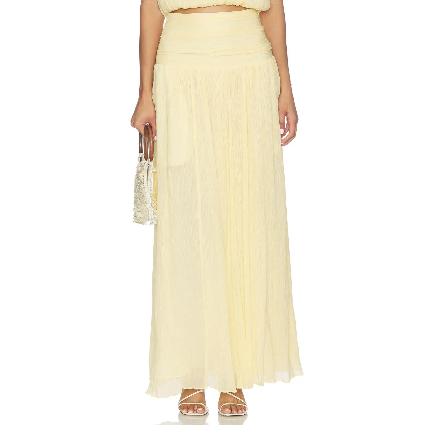 Camila Coelho Leora Maxi Skirt in Butter Yellow