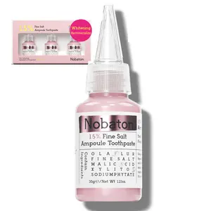 Nobaton. Whitening Toothpaste(Repel Plaque 250% Better| No bad breath) Ampoule Toothpaste with Olaflur&Fruit Acid to Remove Deep Stains, Smooth-Texture 1.5% Sea Salt to Soothe Inflammation & sensitive tooth, 3 Bottles(1.23 oz Each)