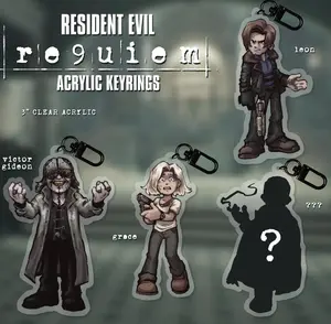 Resident Evil Requiem Keyrings || Leon Kennedy, Grace Ashcroft, Victor Gideon, zeno wesker
