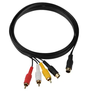 Gold Plated S-AV RCA S-Video AV Video Audio Composite TV Adapter Cable for Sega Saturn