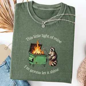 Funny Parody Shirt: Dumpster Fire Raccoon TShirt, Mental Health Tee