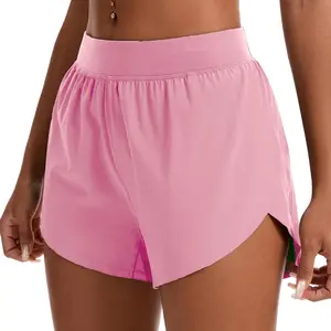 Womens Mid Waisted Dolphin Athletic Shorts for Women Lightweight High Split for Gym Workout with Liner Quick Dry 7s  shorts Sporty Breathable Skorts