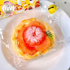 Food-grade silicone handcrafted squeeze toy — Orange Soda Cream Cake stress relief