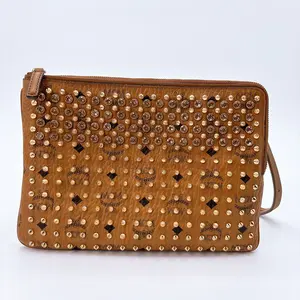 Pre-owned MCM leather Clutches & Wristlets Visetos Original Pouch