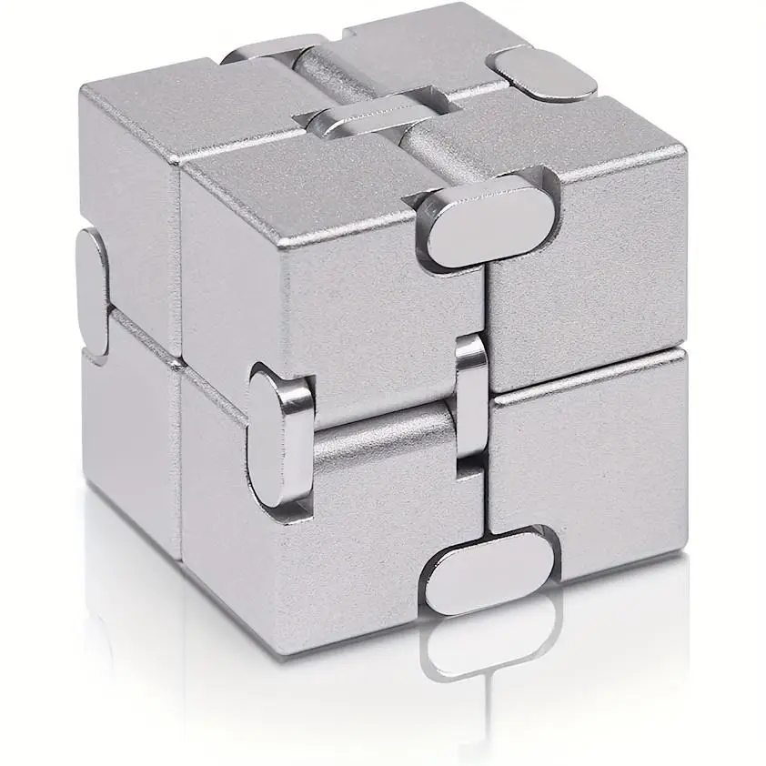 New Version Finger Toy - Silver Cube Infinity Cube Super Durable, Sensory Gift for Adults and Teenagers
