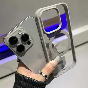 MagSafe Compatible Luxury Clear Smartphone Case for iPhone 17,16,15 Pro Max Plus Air, Transparent Acrylic Magnetic Shell, Anti-Yellowing, Military-Grade Shockproof, Slim Fit Handheld Cellphone Accessory