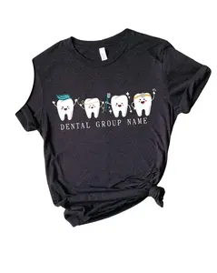 Personalized Dental Office Shirts, Custom Dentist Shirts, Dental Assistant Name Shirt, Cute Tooth Dental Assistant Shirts, Student Gift, Dental Life Gift
