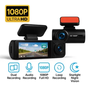 128GB Dash Cam for Cars with Night Vision 1080P Dual Lens Inside & Outside 24H Parking Monitor Motion Detection Loop Recording Car Camera with Audio HD Driving Recorder Starlight Night Vision Dual Recording Full HD Video