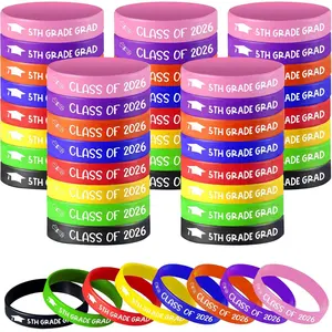 40Pcs 5th Grade 2026 Graduation Silicone Wristbands, Graduation Decorations, Elementary School Graduation Gifts for Boy Girl Kids Students