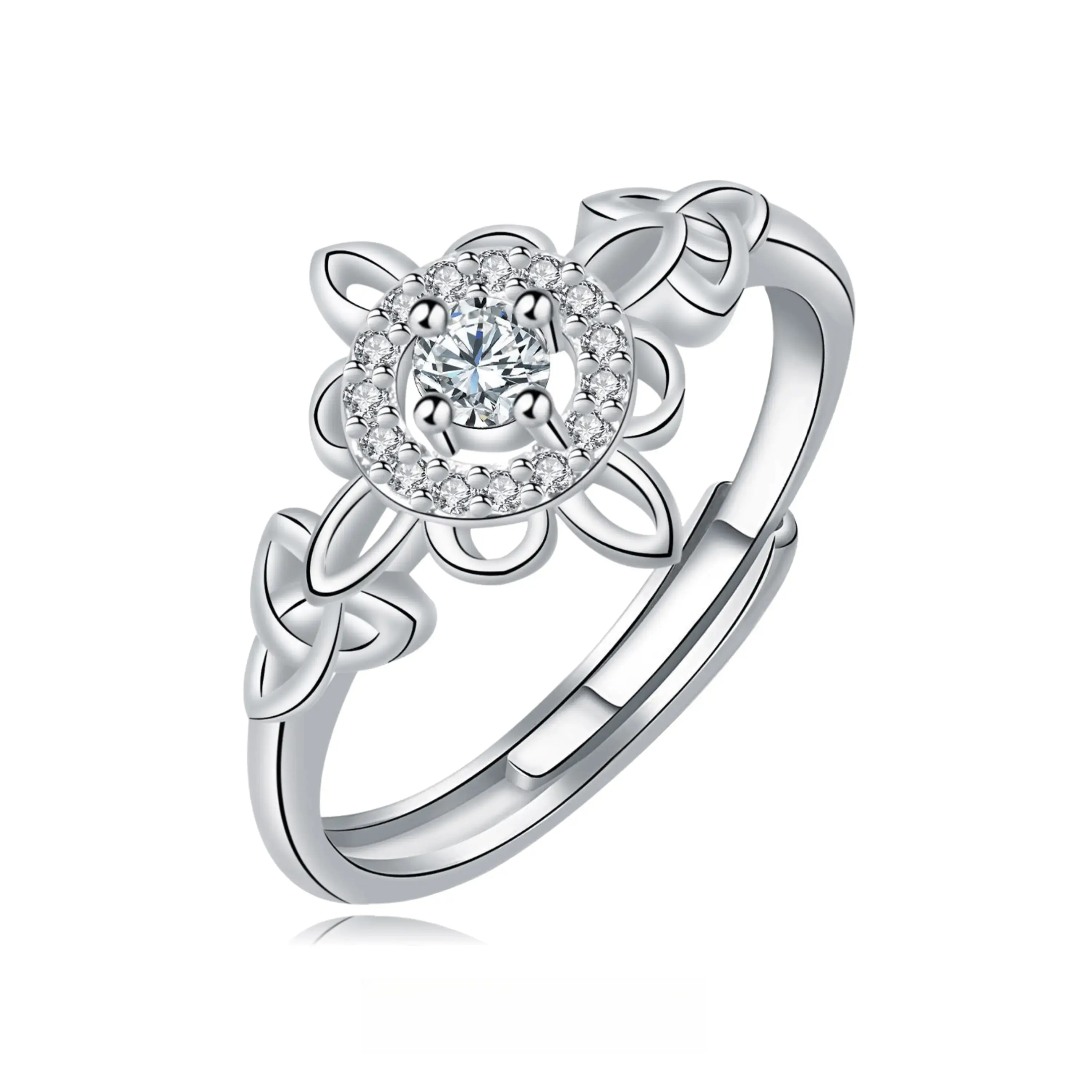 Witch's Knot Cubic Zirconia Ring, Hecate Celtic Knot Design Vintage Ring Fashion Jewelry Gift for Women