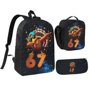 67 Emoji Stickers Backpack for Students Professionals & Travelers Ideal for School Work or Leisure with Fun Turkey Design