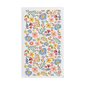Subtle Retro Flower Hand Towel, Funny Political Home Decor, Flower Kitchen Towel, Retro Floral Home Decor, Liberal Gag Gift, FDT Bath Towel