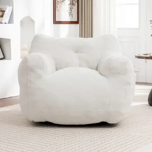 Bean Bag Chair, Bean Bag Sofa Chair with Armrests Stuffed High-Density Foam, Lazy Sofa Comfy Chairs BeanBag Chair for Adults in Living Room, Bedroom Reading