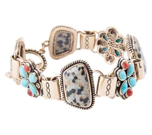 Barse Artisan Crafted Bronze Legacy Multi-Gemstone Bracelet