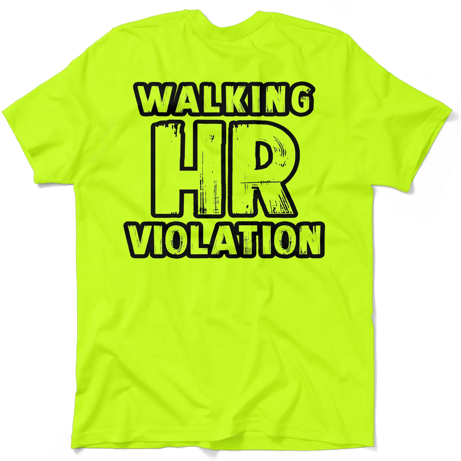 HR Violation - Men's Hi Visibility Safety Yellow Work Jersey Menswear Cotton/Poly Blend | Graphic tees Apparel | Funny, Sarcastic For Blue Collars