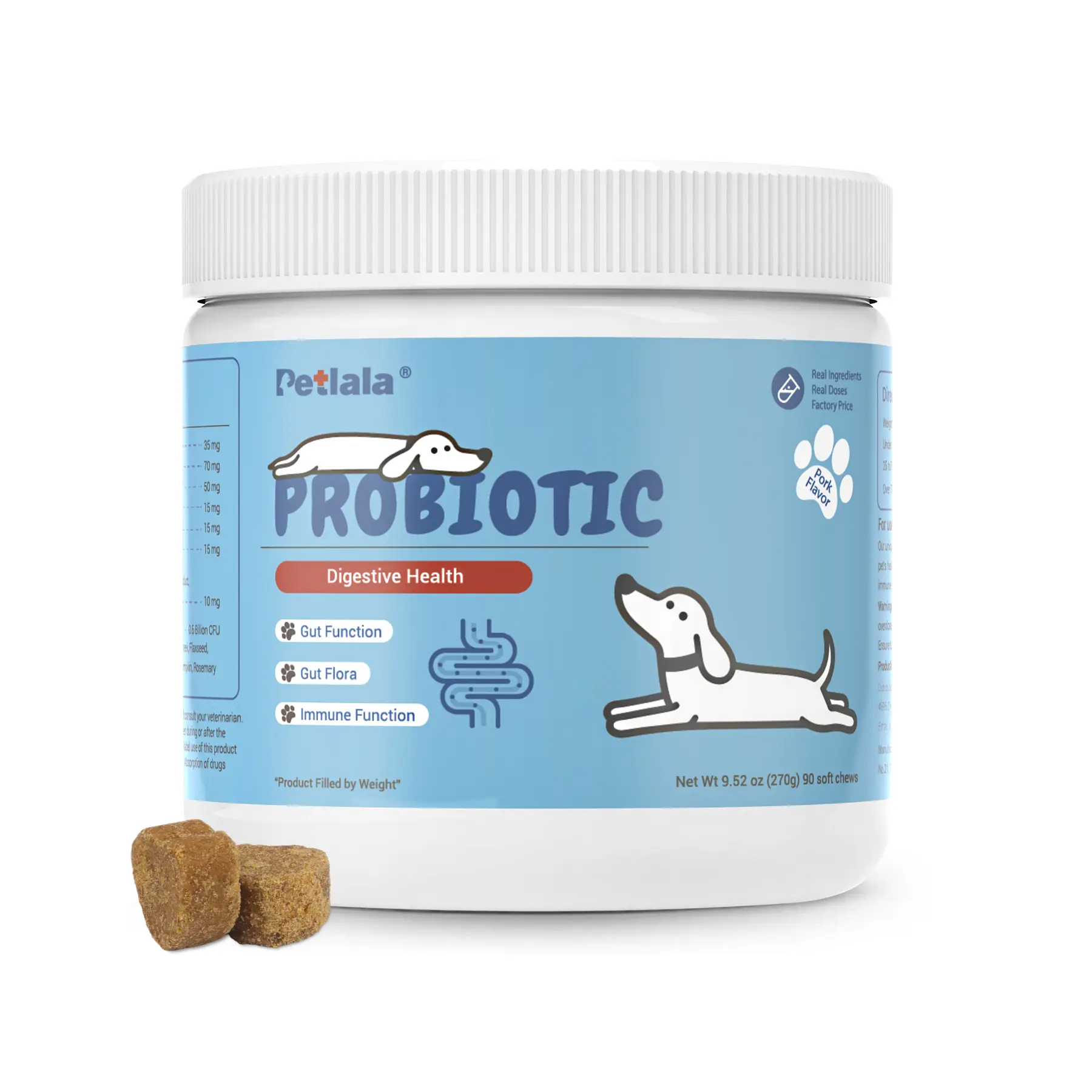 PETLALA 8-in-1 Multivitamin Soft Chews for Dogs – Probiotics for