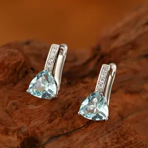 Women's Teardrop Zircon and Topaz Stud Earrings, Sports & Outdoor Accessories Complement for Women, Earring For Women